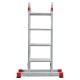 Лестница-трансформер алюминиевая 4х4 ступени, высота 4,5 м (4 секции по 1,2 м) до 150 кг, вес 16,5 кг, НОВАЯ ВЫСОТА, 3320404
