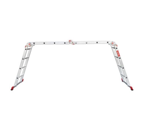 Лестница-трансформер алюминиевая 4х4 ступени, высота 4,5 м (4 секции по 1,2 м) до 150 кг, вес 16,5 кг, НОВАЯ ВЫСОТА, 3320404