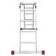 Лестница-трансформер алюминиевая 4х4 ступени, высота 4,5 м (4 секции по 1,2 м) до 150 кг, вес 16,5 кг, НОВАЯ ВЫСОТА, 3320404