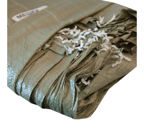 Мешки полипропиленовые до 50 кг, комплект 100 шт., 95х55 см, вес 47 г, для строительного/бытового мусора, зеленые, 601911