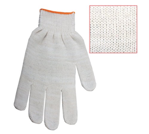 Перчатки хлопчатобумажные, КОМПЛЕКТ 200 пар, 10 класс, 32-34 г, 83 текс, ПВХ точка, LAIMA БЮДЖЕТ, БЕЛЫЕ, 601912