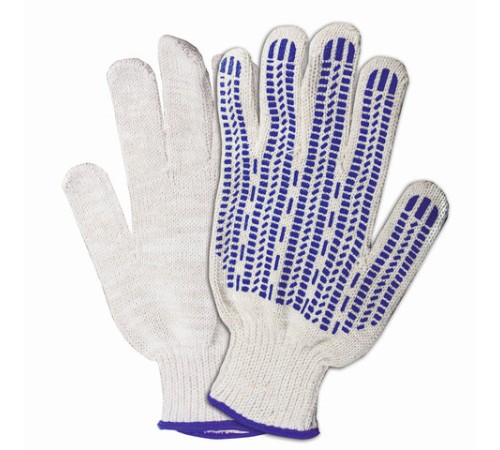 Перчатки хлопчатобумажные, 1 ПАРА, 7 класс, 70 г, 233 текс, ПВХ протектор, LAIMA ПРЕМИУМ, европодвес, БЕЛЫЕ, 601913