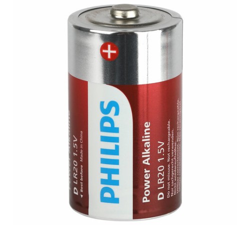 Батарейки алкалиновые КОМПЛЕКТ 2 шт., PHILIPS Power Alkaline, D (LR20, 13А), блистер, Б0062732 Батарейки алкалиновые КОМПЛЕКТ 2 шт., PHILIPS Power Alkaline, D (LR20, 13А), блистер, Б0062732