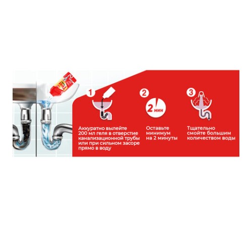 Средство для прочистки канализационных труб 1 л, TIRET (Тирет) 