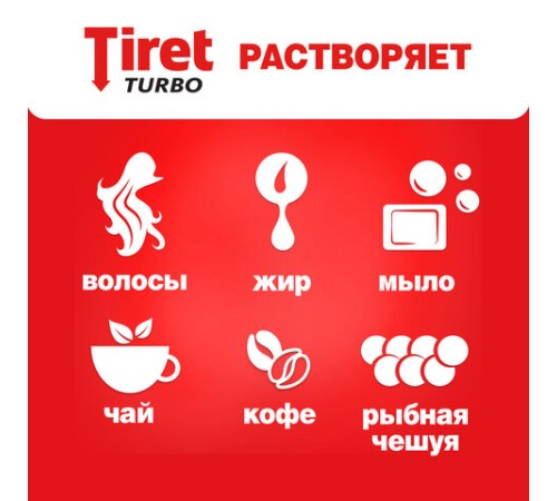 Средство для прочистки канализационных труб 1 л, TIRET (Тирет) 