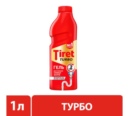 Средство для прочистки канализационных труб 1 л, TIRET (Тирет) 