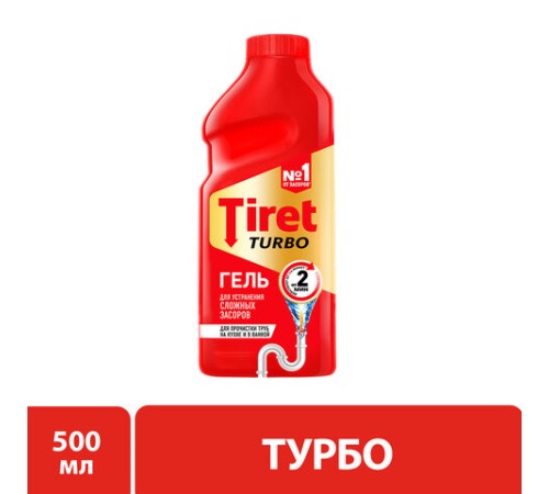 Средство для прочистки канализационных труб 500 мл, TIRET (Тирет) 