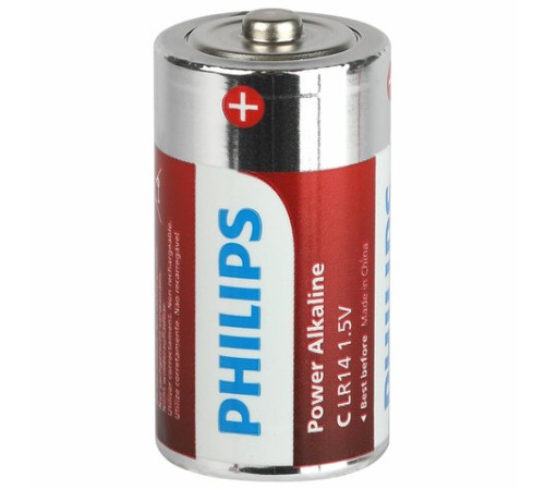 Батарейки алкалиновые КОМПЛЕКТ 2 шт., PHILIPS Power Alkaline, C (LR14, 14А), блистер, Б0062687 Батарейки алкалиновые КОМПЛЕКТ 2 шт., PHILIPS Power Alkaline, C (LR14, 14А), блистер, Б0062687