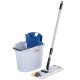 Швабра с отжимом и ведром 10л/7л, туннельный плоский отжим, в комплекте салфетки + перчатки, СпидМини, голубой, VILEDA, 161099