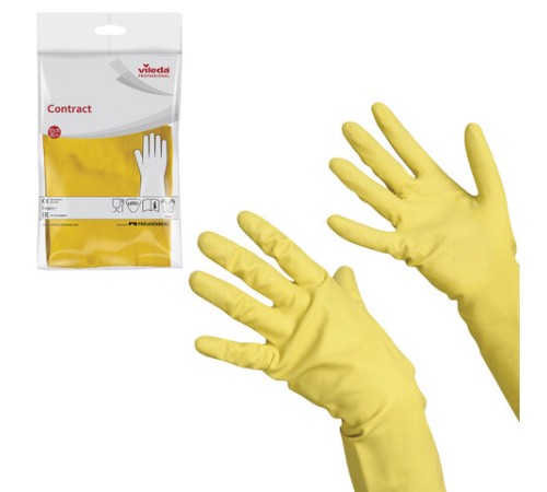 Перчатки МНОГОРАЗОВЫЕ резиновые VILEDA 
