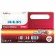 Батарейки алкалиновые "мизинчиковые" КОМПЛЕКТ 12 шт., PHILIPS Power Alkaline, ААА (LR03, 15А), блистер, Б0064681