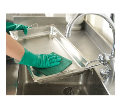 Перчатки МНОГОРАЗОВЫЕ нитриловые VILEDA универсальные, антиаллергенные, размер 8,5-9, L (большой), зеленые, вес 66 г, 174383