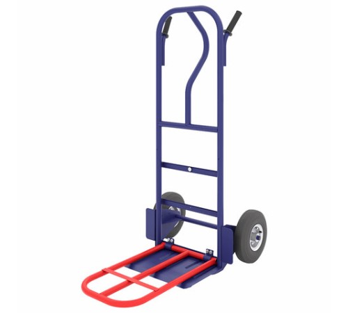 Тележка грузовая двухколесная, с дополнительной откидной полкой, КГ 250 П (грузоподъемность - 250 кг, колёса D=250 мм), КГ250П