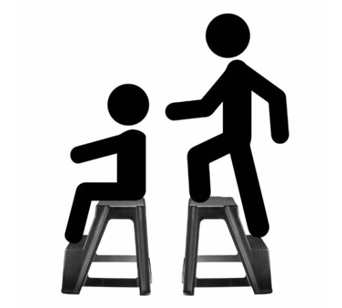 Стремянка-табурет, 2 ступени, стационарная, пластиковая, нагрузка 120 кг, вес 2,4 кг, черная, IDEA, М 2296