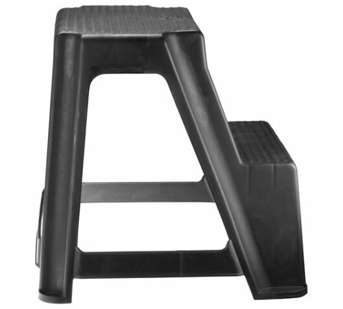 Стремянка-табурет, 2 ступени, стационарная, пластиковая, нагрузка 120 кг, вес 2,4 кг, черная, IDEA, М 2296