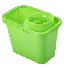 Ведро 9,5 л для уборки КОМПЛЕКТ с ОТЖИМОМ (сетчатый) пластик, для веревочных и ленточных МОПов, IDEA, М 2421