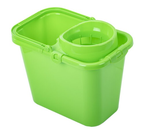 Ведро 9,5 л для уборки КОМПЛЕКТ с ОТЖИМОМ (сетчатый) пластик, для веревочных и ленточных МОПов, IDEA, М 2421