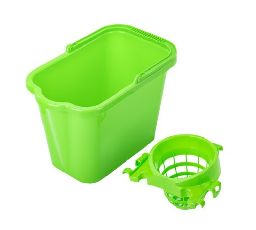 Ведро 9,5 л для уборки КОМПЛЕКТ с ОТЖИМОМ (сетчатый) пластик, для веревочных и ленточных МОПов, IDEA, М 2421