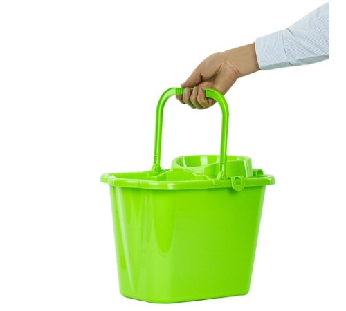 Ведро 9,5 л для уборки КОМПЛЕКТ с ОТЖИМОМ (сетчатый) пластик, для веревочных и ленточных МОПов, IDEA, М 2421