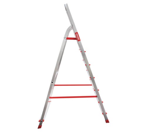 Стремянка алюминиевая 7 стандартных ступеней 9 см, площадка 1,5 м, нагрузка 225 кг, вес 7 кг, НОВАЯ ВЫСОТА, 3110107