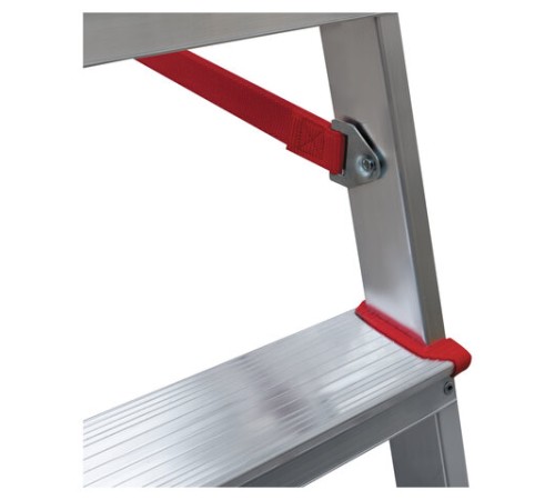 Стремянка алюминиевая 7 стандартных ступеней 9 см, площадка 1,5 м, нагрузка 225 кг, вес 7 кг, НОВАЯ ВЫСОТА, 3110107