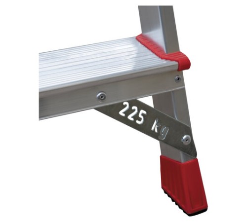 Стремянка алюминиевая 7 стандартных ступеней 9 см, площадка 1,5 м, нагрузка 225 кг, вес 7 кг, НОВАЯ ВЫСОТА, 3110107