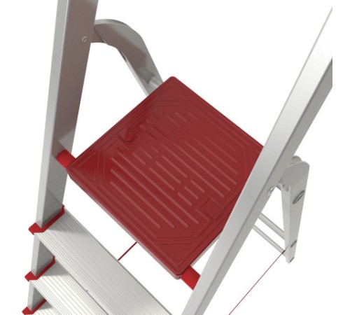 Стремянка алюминиевая 7 стандартных ступеней 9 см, площадка 1,5 м, нагрузка 225 кг, вес 7 кг, НОВАЯ ВЫСОТА, 3110107