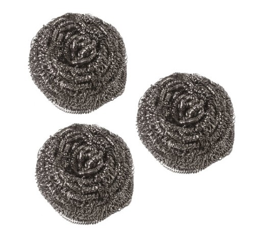 Губки (мочалки) металлические, спиральные, 3х20 г, КОМПЛЕКТ 3 шт., для посуды, гриля, плиты, LAIMA, 603102