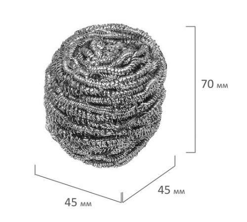 Губки (мочалки) металлические, спиральные, 3х20 г, КОМПЛЕКТ 3 шт., для посуды, гриля, плиты, LAIMA, 603102