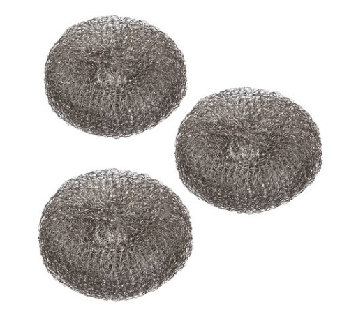 Губки (мочалки) металлические, сетчатые, 6х15 г, КОМПЛЕКТ 6 шт., для посуды, гриля, плиты, LAIMA, 603103