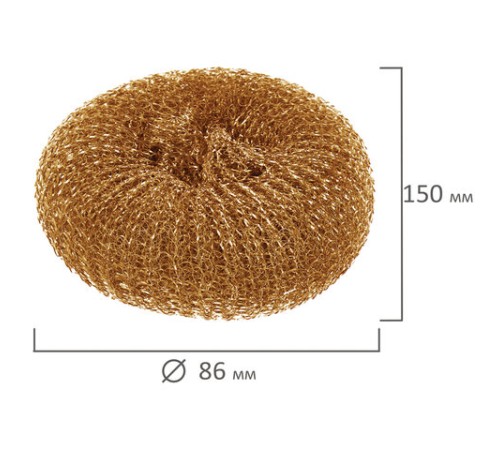 Губки (мочалки) медные, сетчатые, 3х15 г, КОМПЛЕКТ 3 шт., для посуды, гриля, плиты, LAIMA, 603104