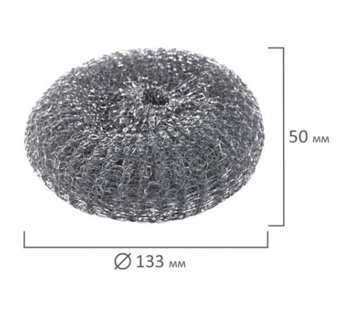 Губка (мочалка) металлическая, сетчатая, 100 г, БОЛЬШАЯ (XXL), для посуды, гриля, плиты, LAIMA, 603106