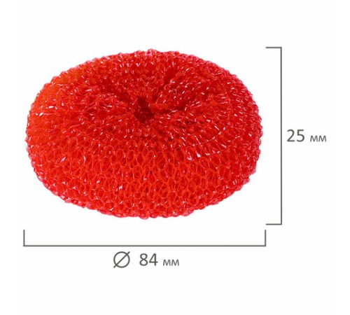 Губки (мочалки) пластиковые, сетчатые, 3х7 г, КОМПЛЕКТ 3 шт., для посуды, гриля, плиты, LAIMA, 603107