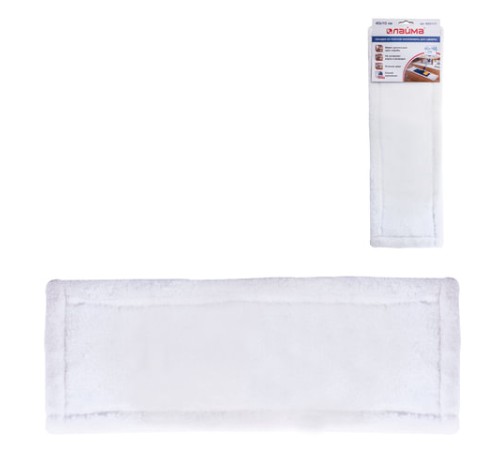 Насадка МОП плоская для швабры/держателя 40 см, карманы (ТИП К), плотная микрофибра, LAIMA 