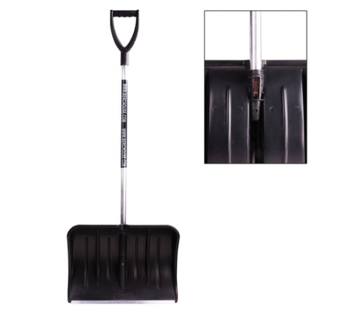 Лопата снеговая 54х37 см, пластиковая, алюминиевый черенок с V-ручкой 130 см, армирующая алюминиевая планка, № 13, №13