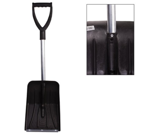 Лопата универсальная АВТОМОБИЛЬНАЯ, пластиковая, 26х36 см, высота 85 см, с алюминиевым наконечником, №6