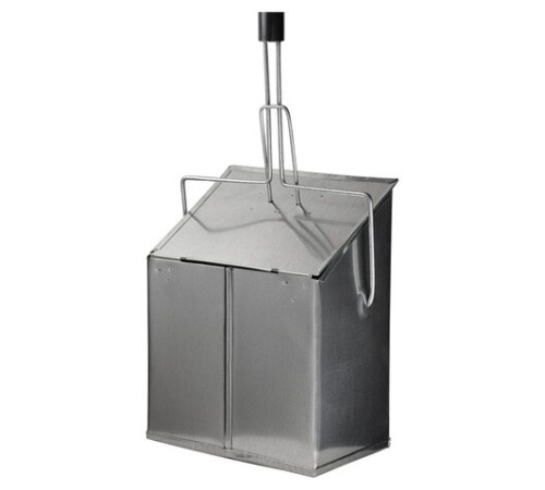 Совок для мусора, 24х29 см, закрывающаяся крышка, деревянная рукоятка 75 см, 