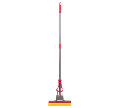 Швабра самоотжимная, роликовый отжим, насадка PVA 27 см, телескопический черенок 70-125 см, LAIMA, 603596