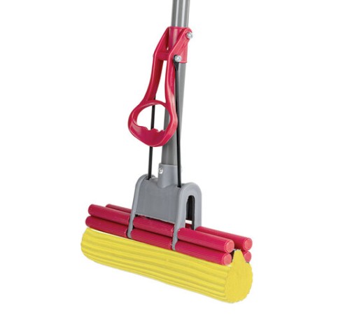 Швабра самоотжимная, роликовый двойной отжим, насадка PVA 27 см, телескопический черенок 125 см, LAIMA, 603597
