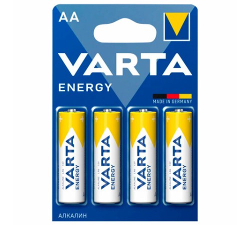 Батарейки алкалиновые "пальчиковые" КОМПЛЕКТ 4 шт., VARTA ENERGY, АА (LR6, 24А), блистер, 4106229414 Батарейки алкалиновые "пальчиковые" КОМПЛЕКТ 4 шт., VARTA ENERGY, АА (LR6, 24А), блистер, 4106229414