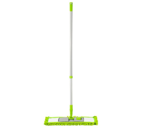 Швабра с флаундером 40 см, телескопический черенок 70-120 см, еврорезьба, МОП из микрофибры букли 