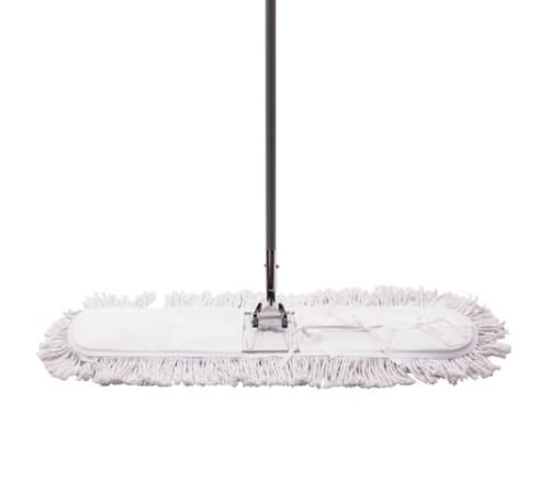 Швабра-рамка 90 см, стальной черенок 125 см, цельный держатель, МОП с завязками, хлопок, LAIMA, 603603