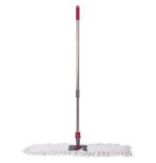 Швабра-рамка 80 см, телескопический черенок из нержавеющей стали 125 см, МОП хлопок, LAIMA, 603604