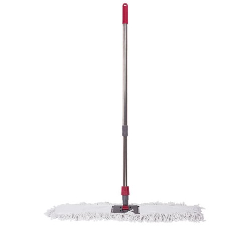 Швабра-рамка 80 см, телескопический черенок из нержавеющей стали 125 см, МОП хлопок, LAIMA, 603604