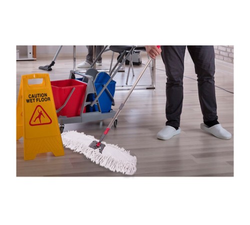 Швабра-рамка 80 см, телескопический черенок из нержавеющей стали 125 см, МОП хлопок, LAIMA, 603604