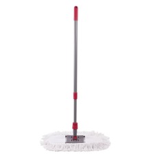 Швабра-рамка для СУХОЙ УБОРКИ, 40 см, телескопический черенок из нержавеющей стали 125 см, МОП хлопок, LAIMA, 603605