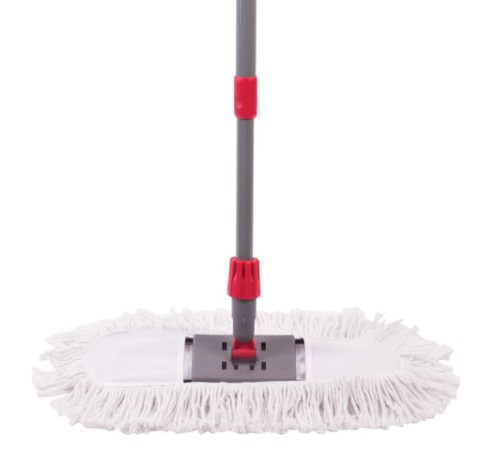 Швабра-рамка для СУХОЙ УБОРКИ, 40 см, телескопический черенок из нержавеющей стали 125 см, МОП хлопок, LAIMA, 603605