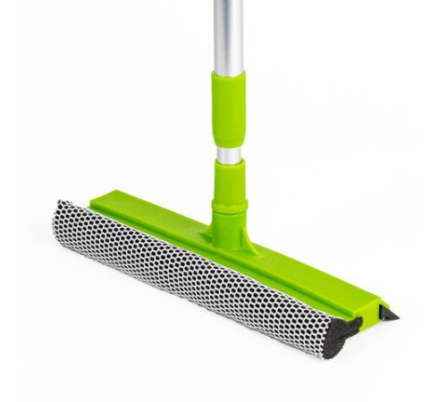 Окномойка ЛЮБАША, алюминиевая телескопическая ручка 50-90 см, рабочая часть 25 см (стяжка, губка, ручка), 603613