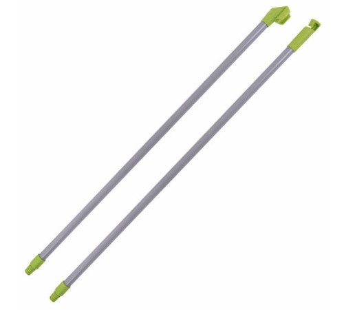 Совок для мусора + щетка, рукоятки 80 см с резьбой, пластик, зелено-белый, 