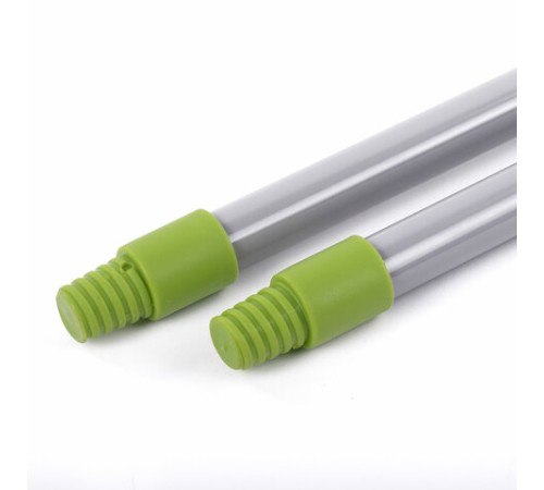 Совок для мусора + щетка, рукоятки 80 см с резьбой, пластик, зелено-белый, 